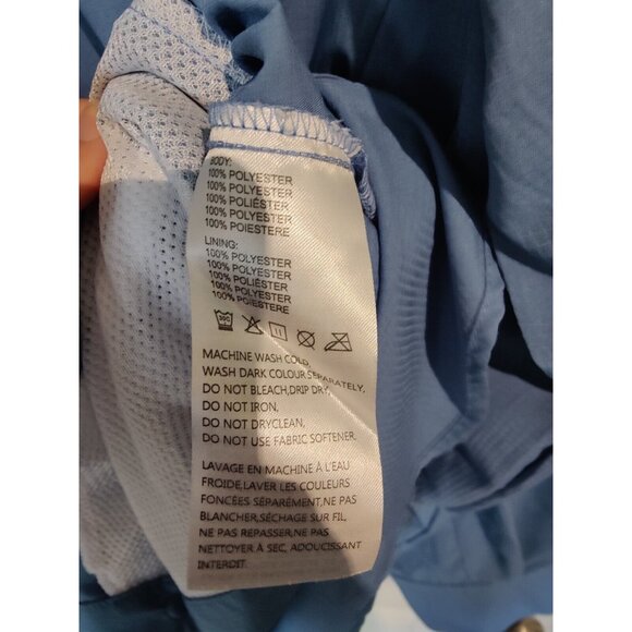 Viodia Blue Long Sleeve Fishing Shirt Roll Tab Snap Button Zip Pockets L - Picture 9 of 12